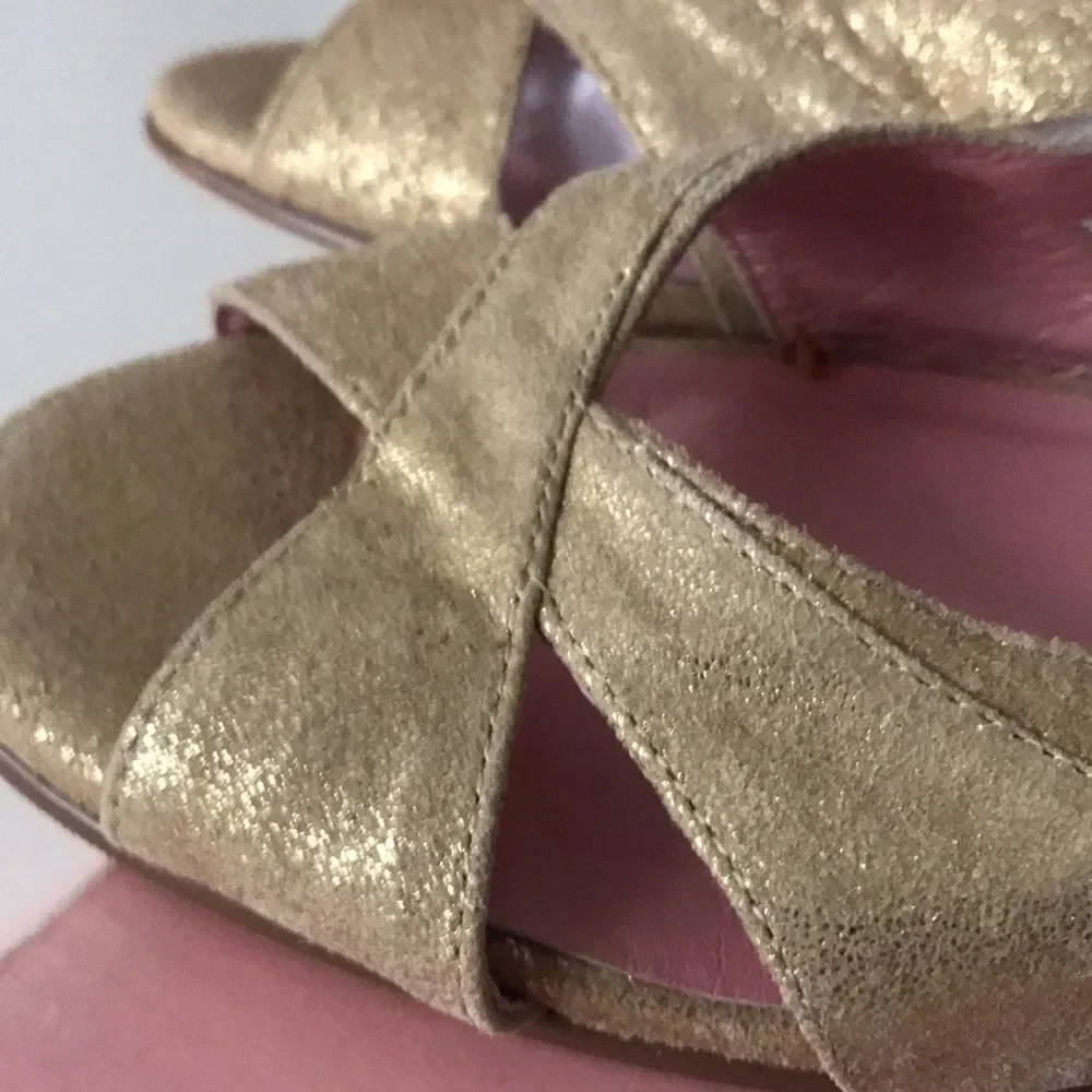 Amiana Formal Dress Golden Sandals size 4